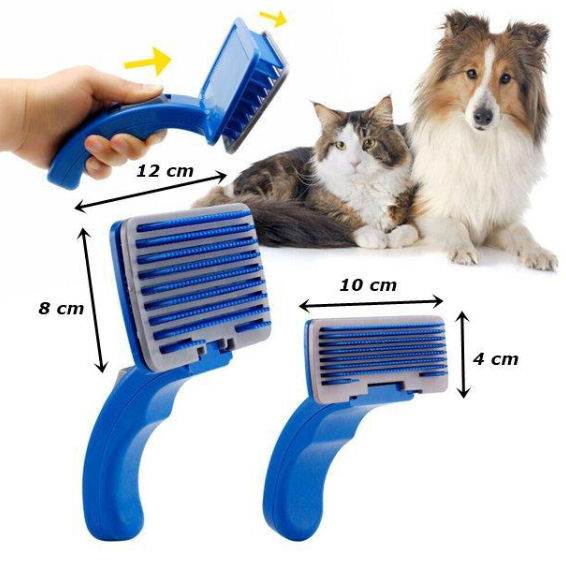 Petcomfortworld Self Cleaning Hair Removal Brush Pet Comb Rake for Medium Large Dogs