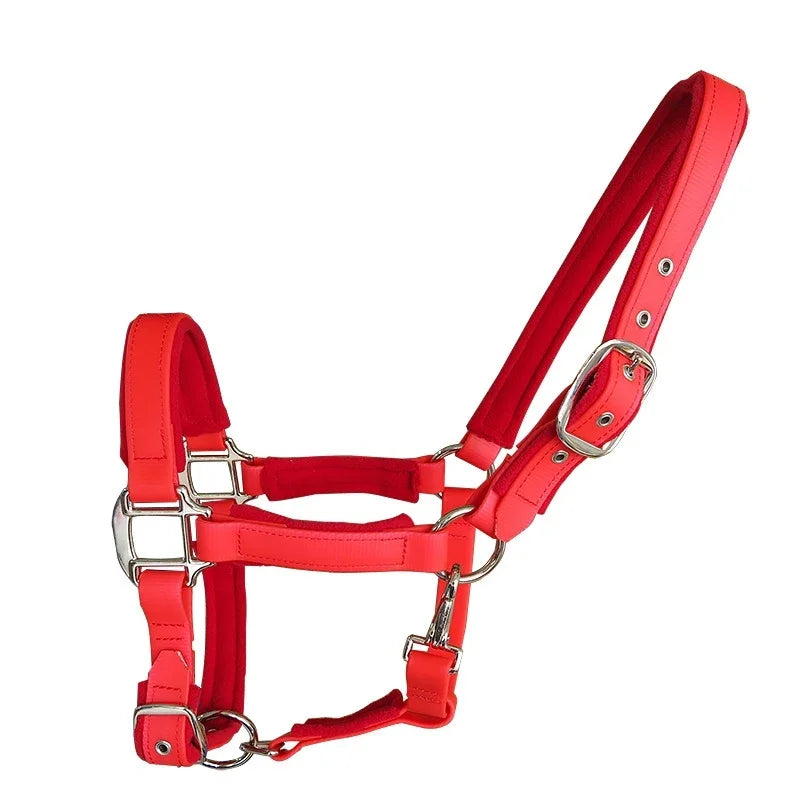 2025 Horse Halter Bridle PVC Soft Padded Headstall Head Collar Horse Riding Accessories Ergonomic Comfortable Halters