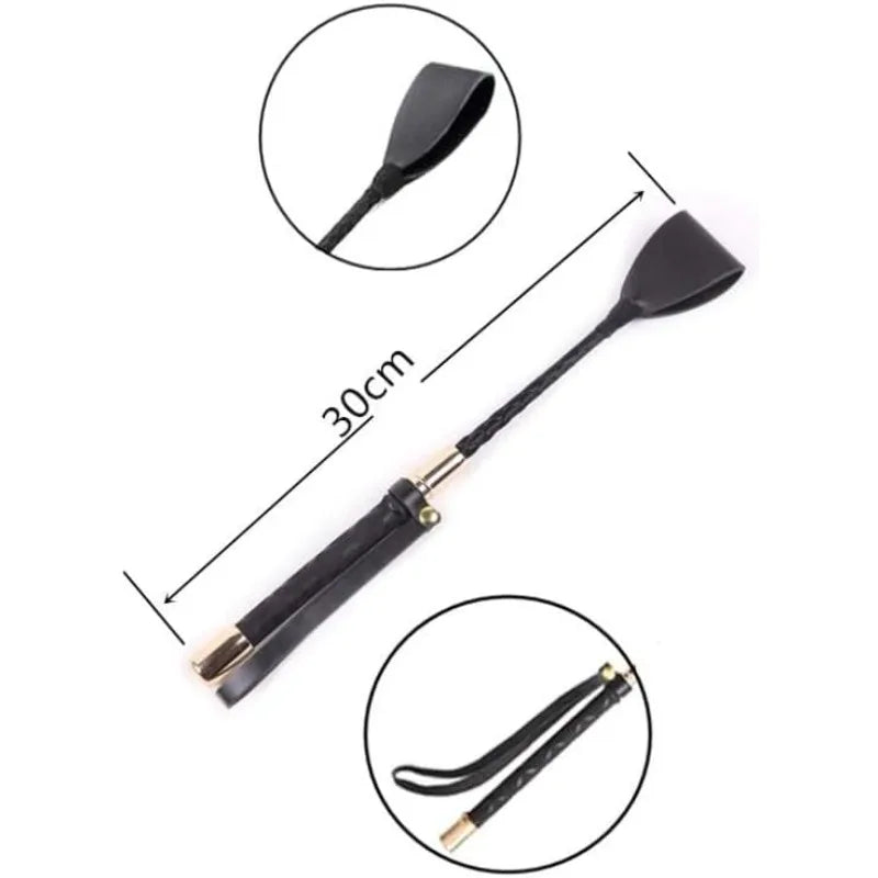 30/45/60CM Leatherette for Equestrian Horseback Racing Riding Role Plays Trail Leather Horse Whip Riding Stage Performance Show