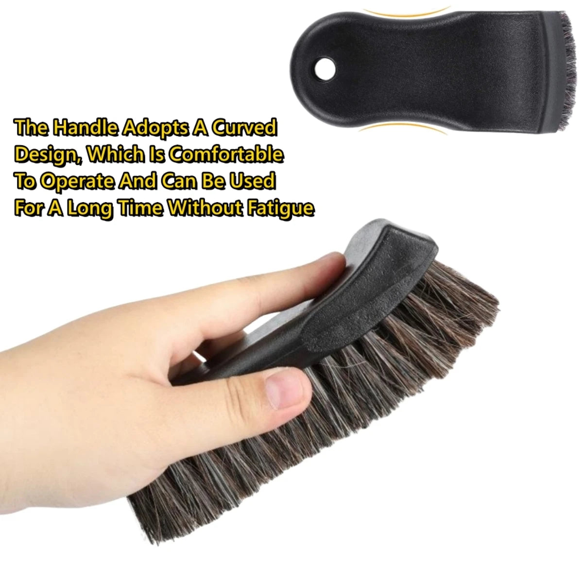 Horsehair Leather Cleaning Brush Genuine Horsehair Detailing Brush Car Interior Detailing Tools For Car Cleaning And Washing