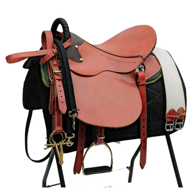 Full-Grain Cowhide Western Horse Saddle For Beginner