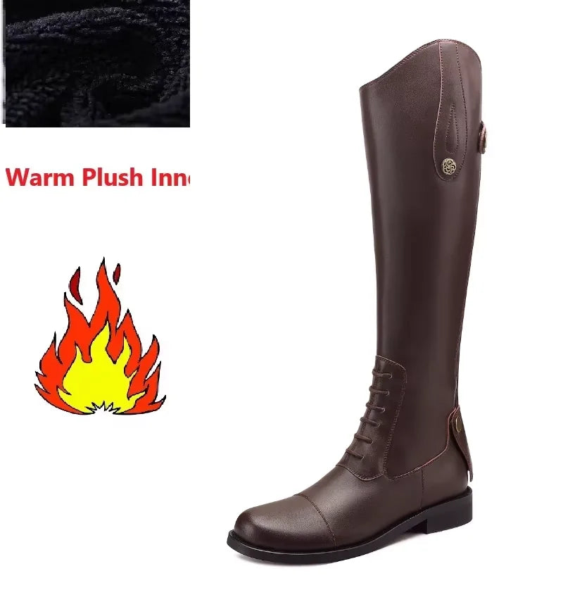 2025 Equestrian Boots Leather Equestrian Supplies Long Boots Riding Equipment Non-Slip Ultra Footwear Resistant Horse Rider Shoe