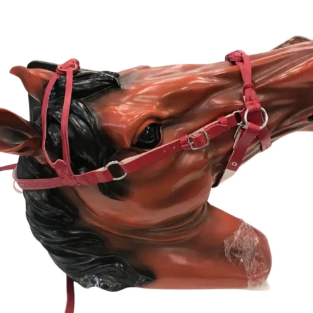 PU Leather Horses Bridle Halters Comfortable Metal Buckle Horse Rein Harness Durable Adjustable Horse Head Curtain