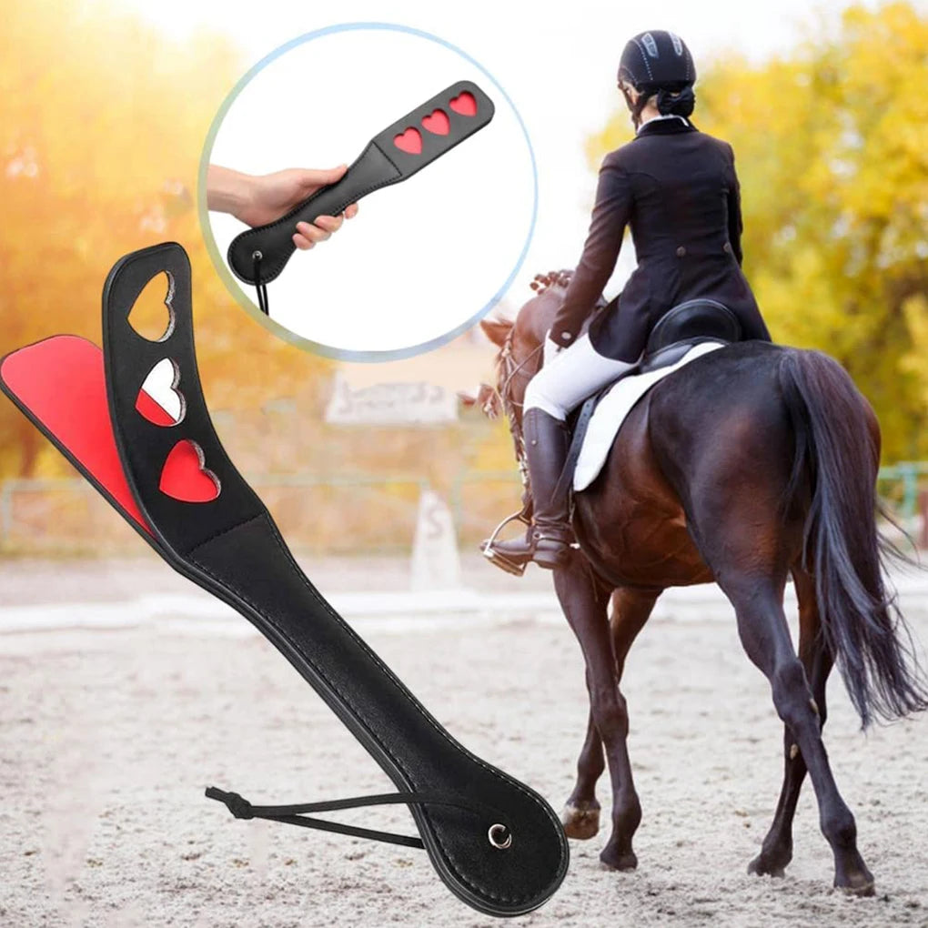 Horse Crop PU Leather Handle Riding Paddle Sports Stage Horsewhips Reusable Racing Horses Training Accessories